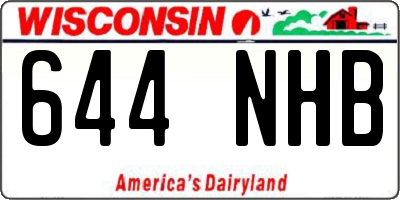 WI license plate 644NHB