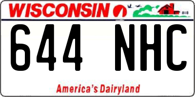 WI license plate 644NHC