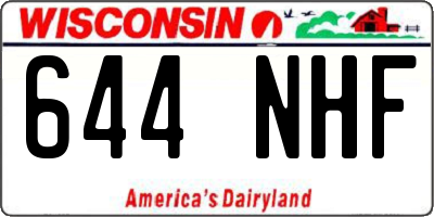 WI license plate 644NHF