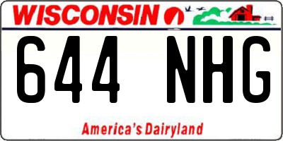 WI license plate 644NHG