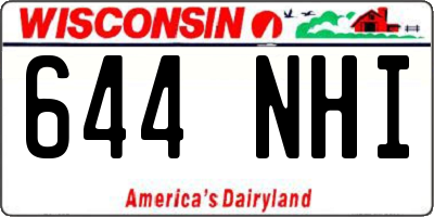 WI license plate 644NHI