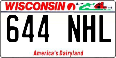 WI license plate 644NHL