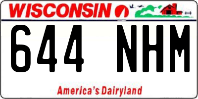 WI license plate 644NHM