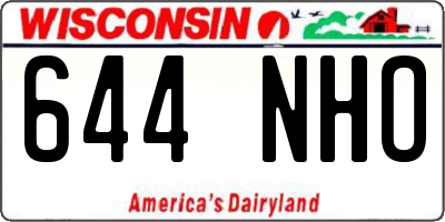 WI license plate 644NHO