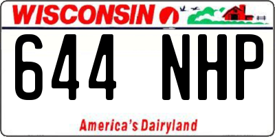 WI license plate 644NHP