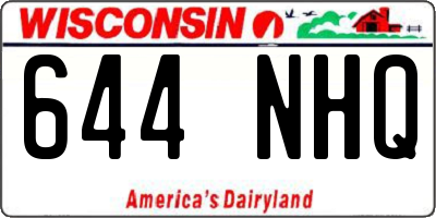 WI license plate 644NHQ