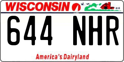 WI license plate 644NHR
