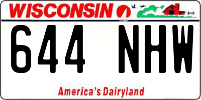 WI license plate 644NHW