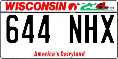 WI license plate 644NHX