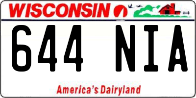 WI license plate 644NIA