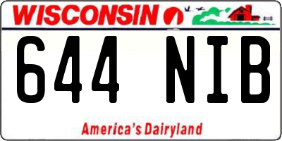 WI license plate 644NIB