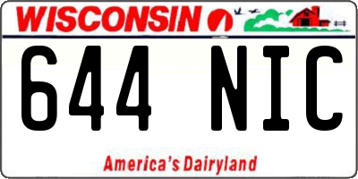 WI license plate 644NIC