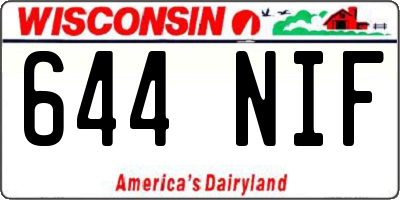 WI license plate 644NIF