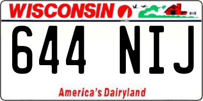 WI license plate 644NIJ