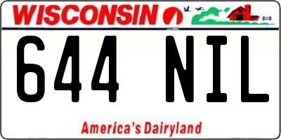 WI license plate 644NIL