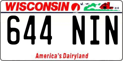 WI license plate 644NIN