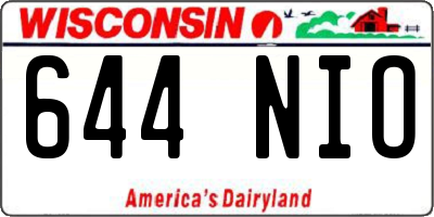WI license plate 644NIO