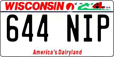 WI license plate 644NIP