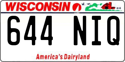 WI license plate 644NIQ
