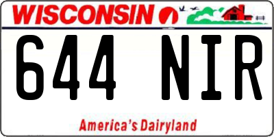 WI license plate 644NIR