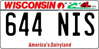 WI license plate 644NIS