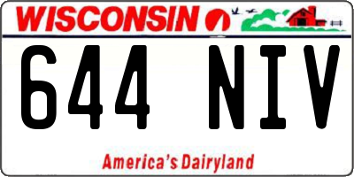 WI license plate 644NIV