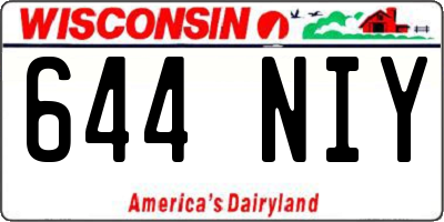 WI license plate 644NIY