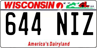 WI license plate 644NIZ