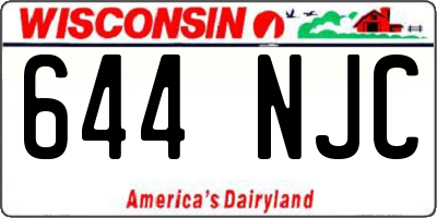 WI license plate 644NJC