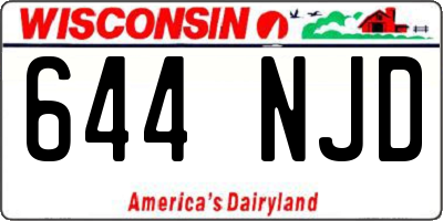 WI license plate 644NJD