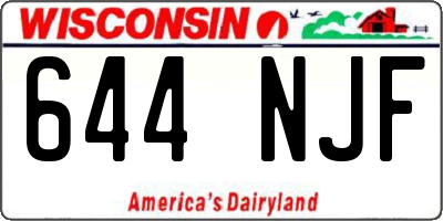 WI license plate 644NJF