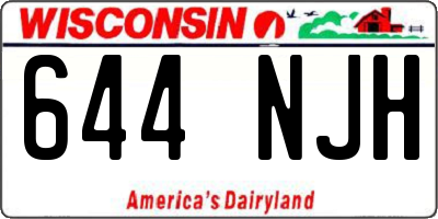 WI license plate 644NJH