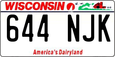 WI license plate 644NJK