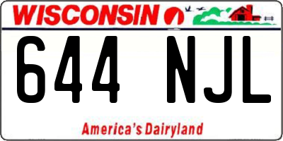 WI license plate 644NJL