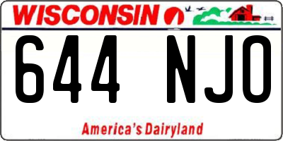 WI license plate 644NJO