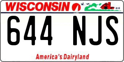 WI license plate 644NJS