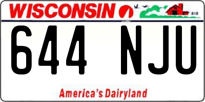 WI license plate 644NJU