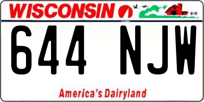 WI license plate 644NJW
