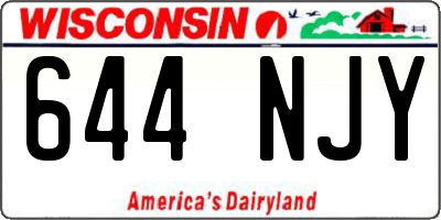 WI license plate 644NJY