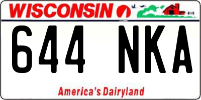 WI license plate 644NKA