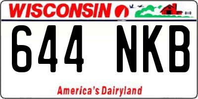 WI license plate 644NKB