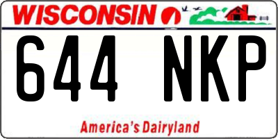 WI license plate 644NKP