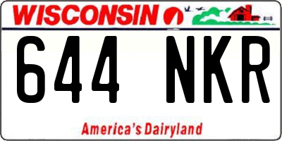 WI license plate 644NKR