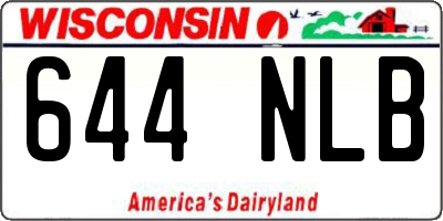 WI license plate 644NLB