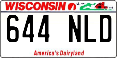 WI license plate 644NLD