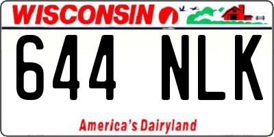 WI license plate 644NLK