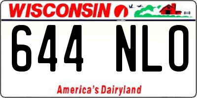WI license plate 644NLO