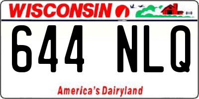 WI license plate 644NLQ
