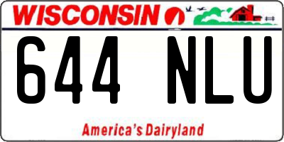 WI license plate 644NLU