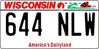 WI license plate 644NLW